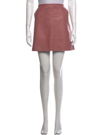 Pre-owned Paule Ka Lamb Leather Mini Skirt In Pink