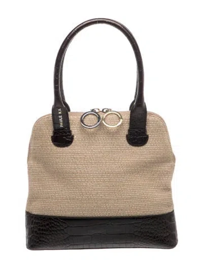 Pre-owned Paule Ka Leather Top Handle Bag In Neutrals
