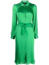 PAULE KA LONG-SLEEVE BELTED SHIRT DRESS