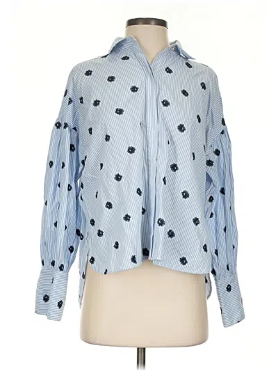 Pre-owned Paule Ka Long Sleeve Blouse In Blue