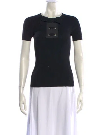 Pre-owned Paule Ka Merino Wool Crew Neck T-shirt In Black