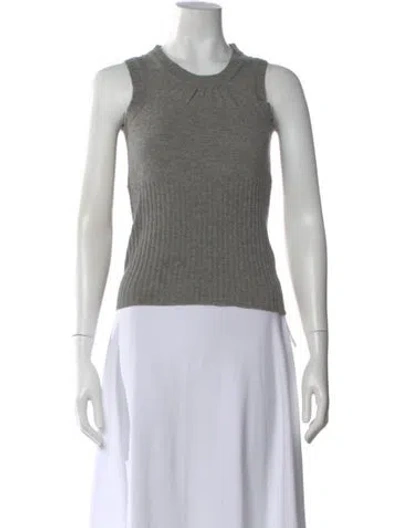 Pre-owned Paule Ka Merino Wool Mock Neck Sweater In Black