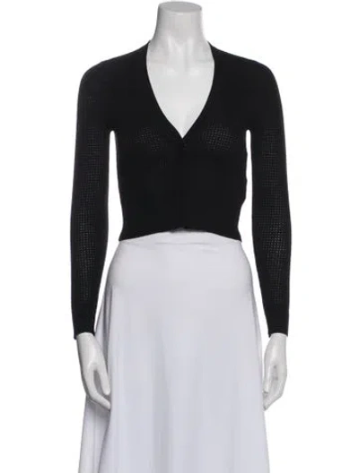 Pre-owned Paule Ka Merino Wool V-neck Sweater In Blue