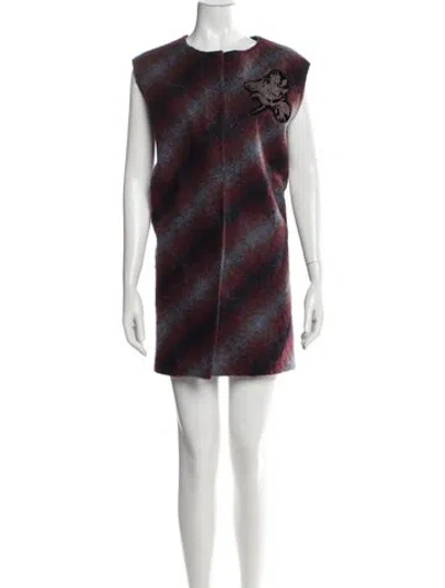 Pre-owned Paule Ka Mohair Mini Dress In Multicolor