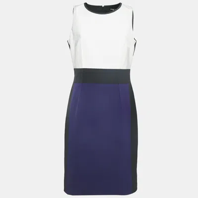 Pre-owned Paule Ka Multicolor Synthetic Color-block Knee-length Sleeveless Dress L