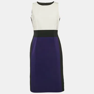 Paule Ka Multicolor Synthetic Color-block Knee-length Sleeveless Dress