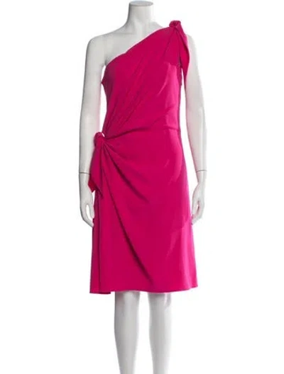 Pre-owned Paule Ka One-shoulder Knee-length Dress In Pink