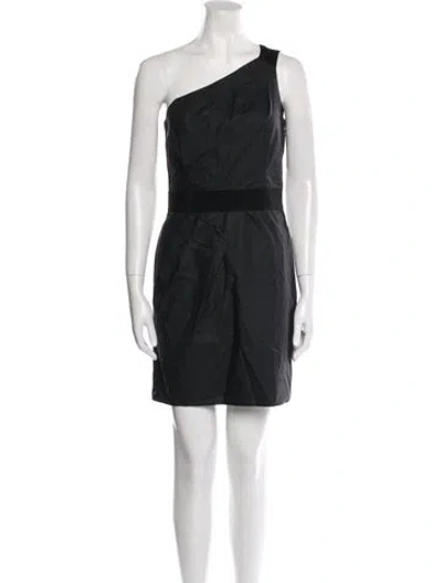 Pre-owned Paule Ka One-shoulder Mini Dress In Black