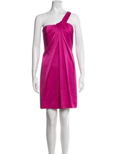 Pre-owned Paule Ka One-shoulder Mini Dress In Pink