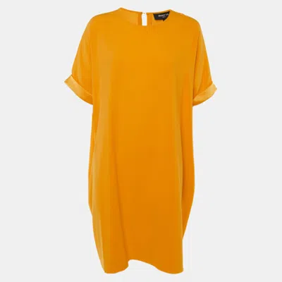 Paule Ka Orange Crepe Shift Dress