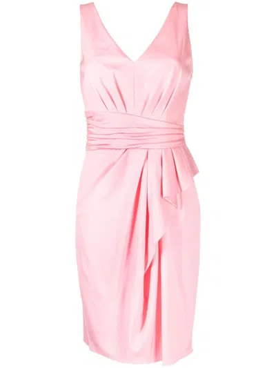 Paule Ka Ottoman Asymmetric Midi Dress In Pink