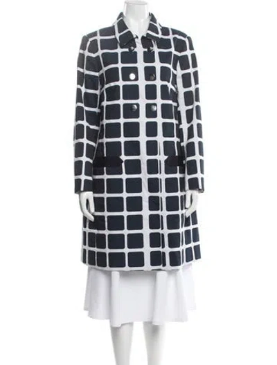 Pre-owned Paule Ka Patterned Coat In Blue