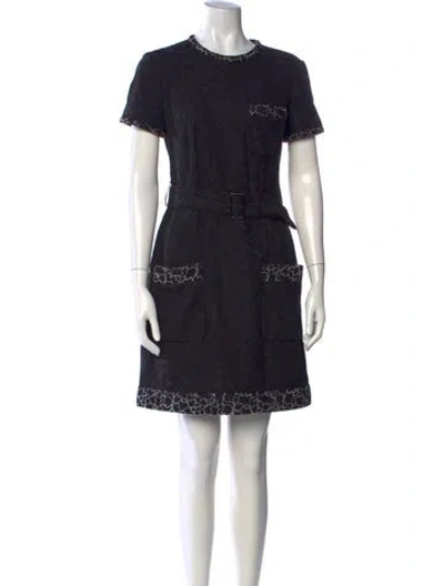 Pre-owned Paule Ka Patterned Knee-length Dress In Black