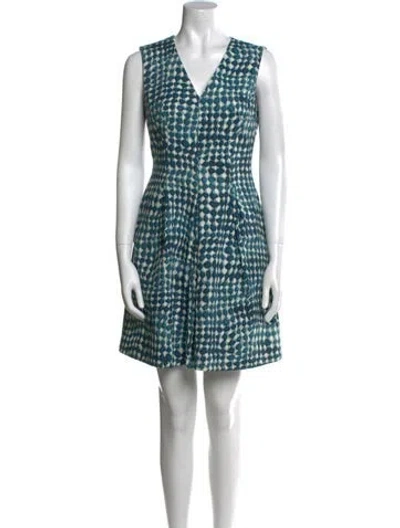 Pre-owned Paule Ka Patterned Knee-length Dress In Blue