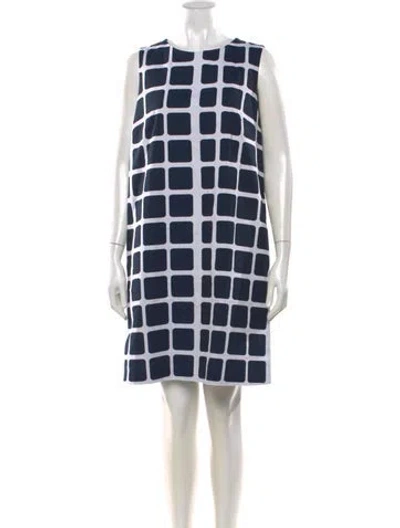 Pre-owned Paule Ka Patterned Knee-length Dress In Blue