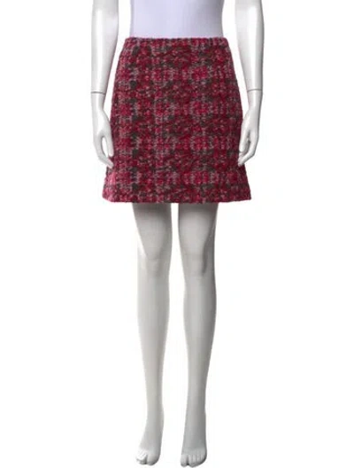 Pre-owned Paule Ka Patterned Mini Skirt In Pink