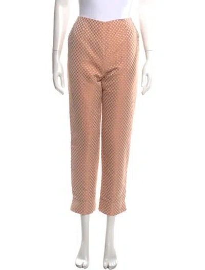 Pre-owned Paule Ka Patterned Straight Leg Pants W/ Tags In Pink