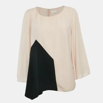Paule Ka Pink Crepe Flared Sleeve Blouse In Neutral