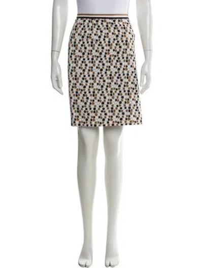 Pre-owned Paule Ka Plaid Print Knee-length Skirt In Neutral