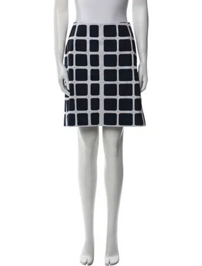 Pre-owned Paule Ka Plaid Print Mini Skirt In Blue