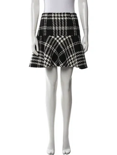 Pre-owned Paule Ka Plaid Print Mini Skirt W/ Tags In Black