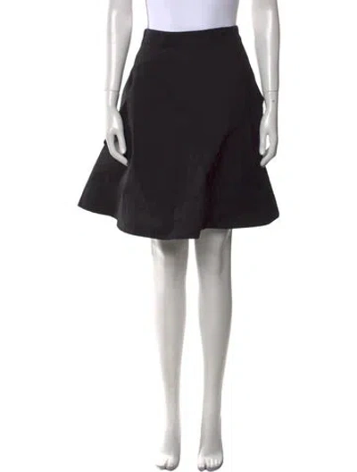 Pre-owned Paule Ka Pleated Accents Knee-length Skirt In Black