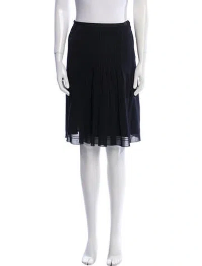 Pre-owned Paule Ka Pleated Accents Knee-length Skirt In Blue