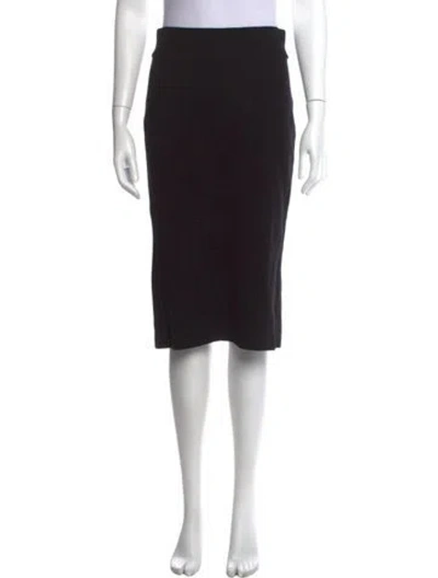Pre-owned Paule Ka Pleated Accents Midi Length Skirt In Black