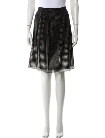 Pre-owned Paule Ka Polka Dot Print Knee-length Skirt In Black