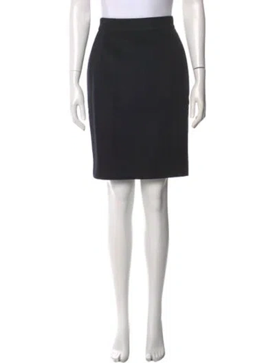Pre-owned Paule Ka Ruffle Embellishment Knee-length Skirt In Black