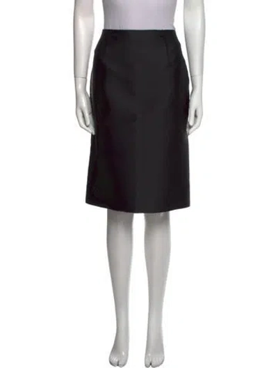 Pre-owned Paule Ka Ruffle Embellishment Knee-length Skirt In Black
