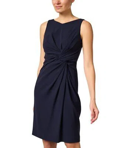 Pre-owned Paule Ka Satin Sheath Dress Women's 10 In Blue