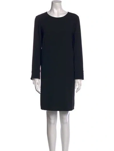 Pre-owned Paule Ka Scoop Neck Mini Dress In Black