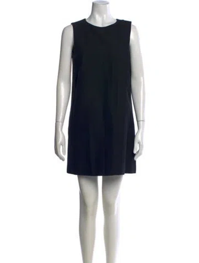 Pre-owned Paule Ka Scoop Neck Mini Dress In Black
