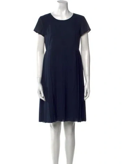 Pre-owned Paule Ka Scoop Neck Mini Dress In Blue