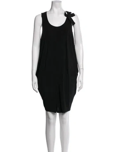 Pre-owned Paule Ka Scoop Neck Mini Dress W/ Tags In Black