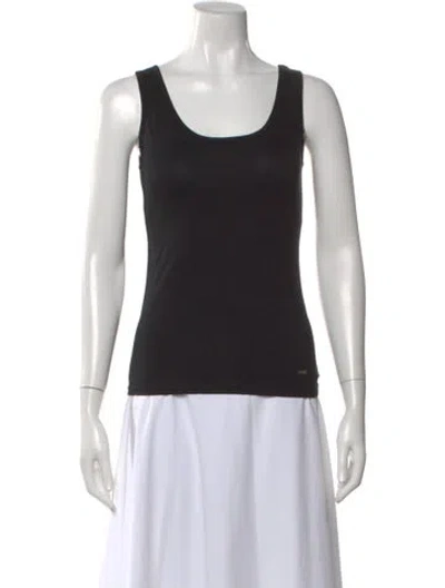 Pre-owned Paule Ka Scoop Neck Sleeveless Top In Black