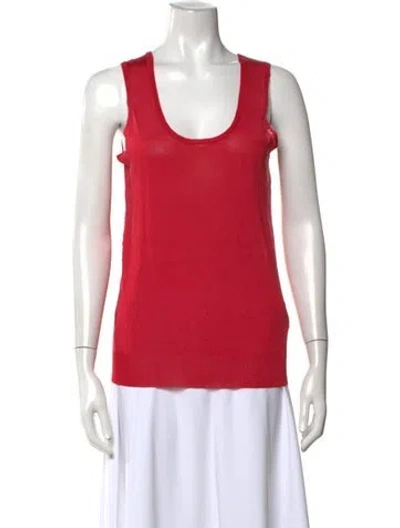 Pre-owned Paule Ka Scoop Neck Sleeveless Top In Red