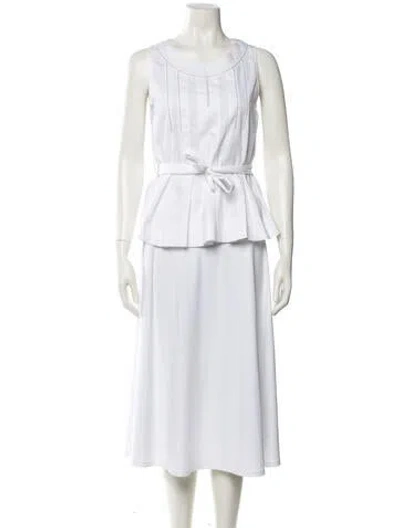 Pre-owned Paule Ka Scoop Neck Sleeveless Top In White