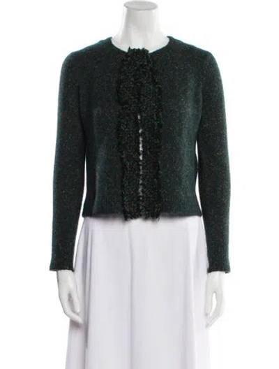 Pre-owned Paule Ka Scoop Neck Sweater In Green
