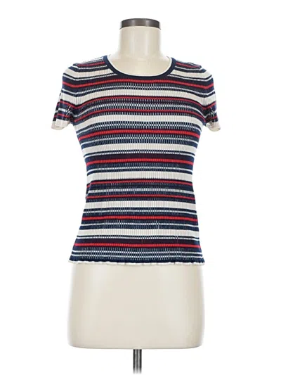 Pre-owned Paule Ka Short Sleeve Top Blue Crew Neck Tops
