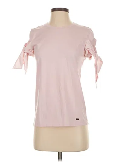 Pre-owned Paule Ka Short Sleeve Top Pink Crew Neck Tops