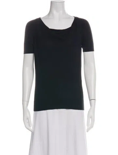 Pre-owned Paule Ka Silk Cowl Neck Sweater In Black