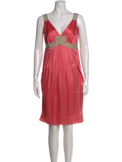 Pre-owned Paule Ka Silk Knee-length Dress In Pink