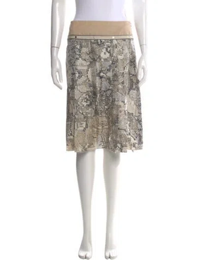 Pre-owned Paule Ka Silk Knee-length Skirt In Neutral