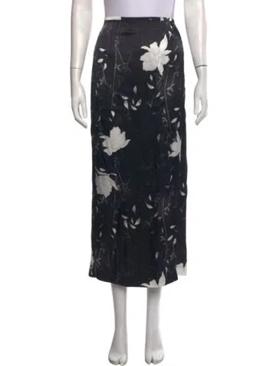 Pre-owned Paule Ka Silk Midi Length Skirt W/ Tags In Black
