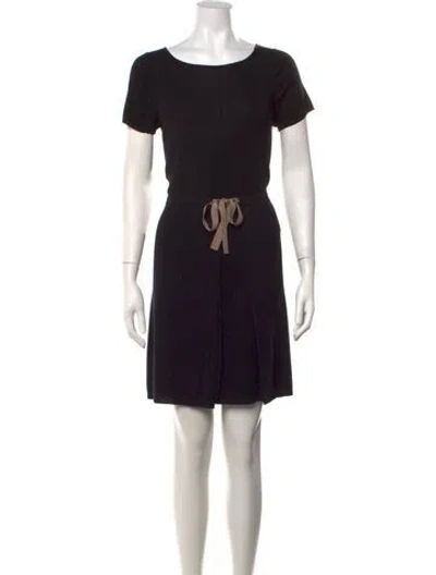Pre-owned Paule Ka Silk Mini Dress In Black