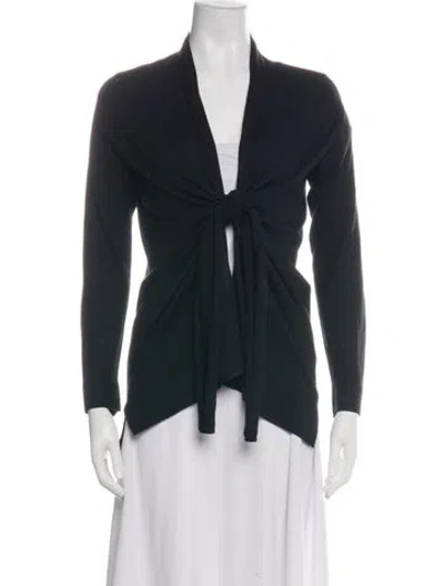 Pre-owned Paule Ka Silk Open Front Sweater In Black