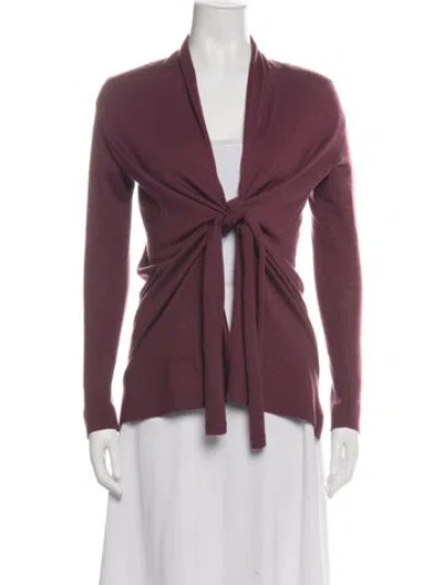 Pre-owned Paule Ka Silk Open Front Sweater In Burgundy