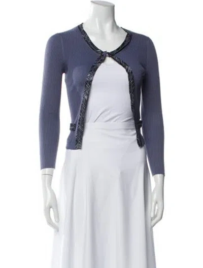 Pre-owned Paule Ka Silk Scoop Neck Sweater In White